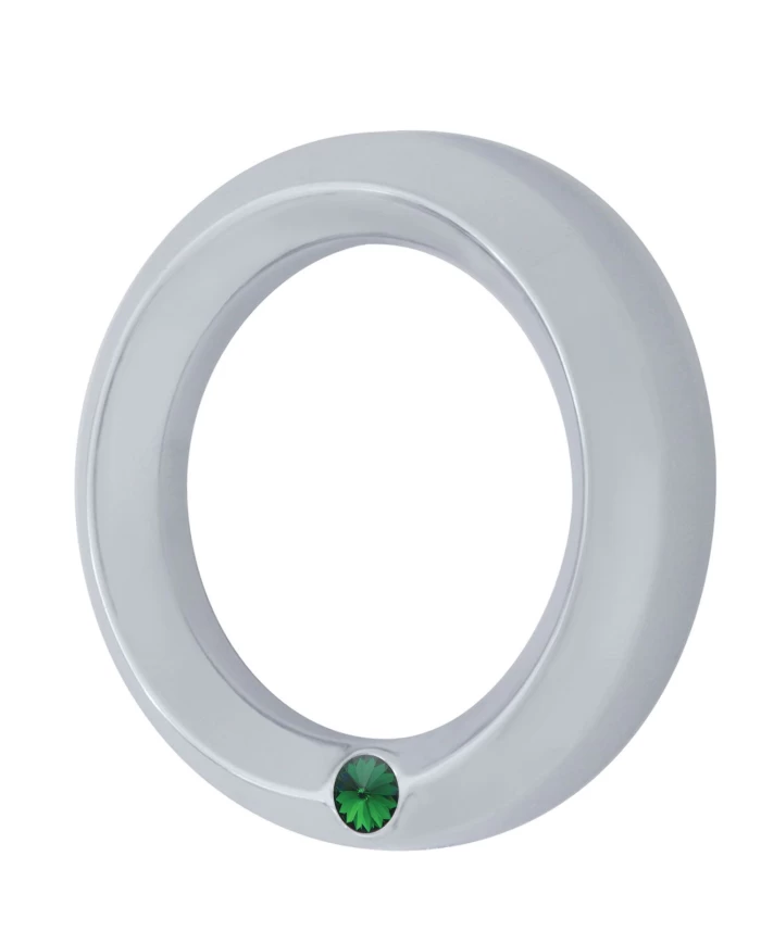 (CARD) CHROME 2006+ PETERBILT SMALL GAUGE COVER W/ DIAMOND - GREEN