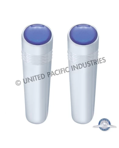 (2/CARD) CHROME PETERBILT LONG TOGGLE SWITCH EXTENSION W/ GLOSSY STICKER - BLUE (2/CARD) CHROME PETERBILT LONG TOGGLE SWITCH EXTENSION W/ GLOSSY STICKER - BLUE