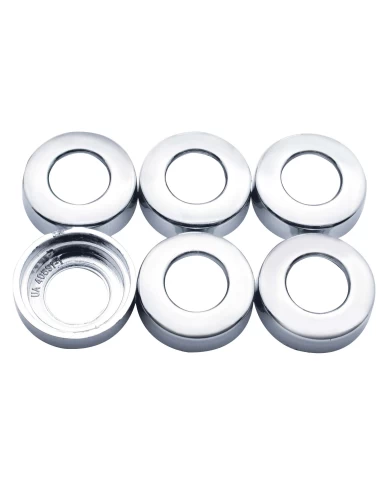 (6/CARD) CHROME KENWORTH SWITCH NUT COVER (6/CARD) CHROME KENWORTH SWITCH NUT COVER