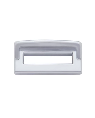 (6/CARD) CHROME PLASTIC EARLY PETERBILT TOGGLE SWITCH LABEL COVER W/ VISOR (6/CARD) CHROME PLASTIC EARLY PETERBILT TOGGLE SWITCH LABEL COVER W/ VISOR