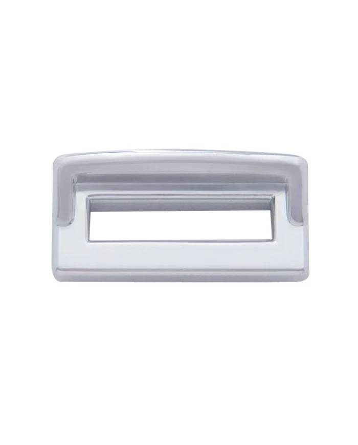 (6/CARD) CHROME PLASTIC EARLY PETERBILT TOGGLE SWITCH LABEL COVER W/ VISOR (6/CARD) CHROME PLASTIC EARLY PETERBILT TOGGLE SWITCH LABEL COVER W/ VISOR