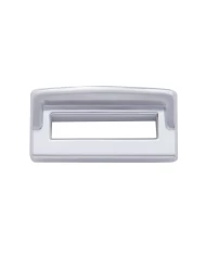 (6/CARD) CHROME PLASTIC EARLY PETERBILT TOGGLE SWITCH LABEL COVER W/ VISOR (6/CARD) CHROME PLASTIC EARLY PETERBILT TOGGLE SWITCH LABEL COVER W/ VISOR