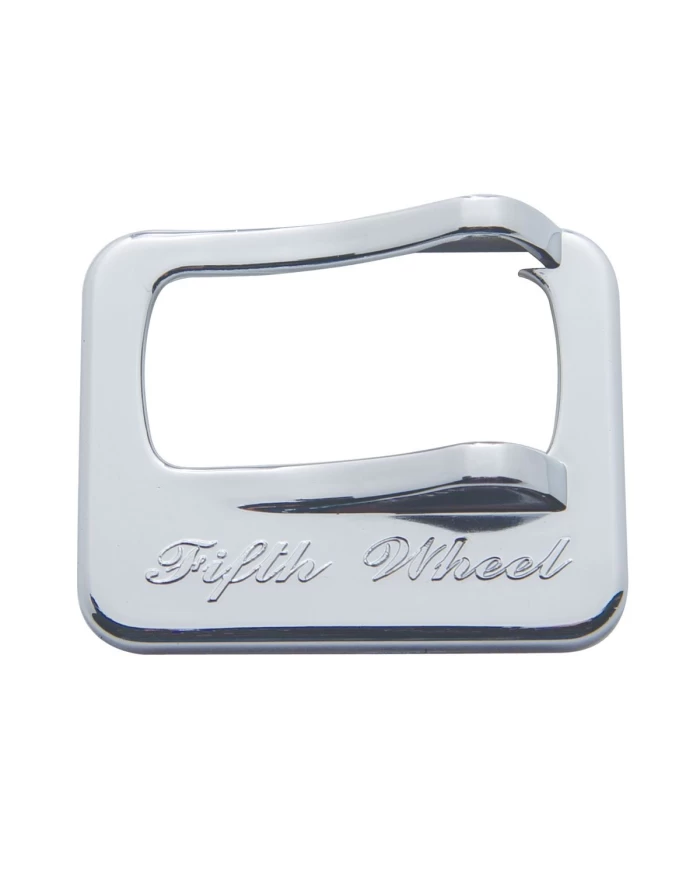 (CARD) CHROME PLASTIC PETERBILT ROCKER SWITCH COVER - "FIFTH WHEEL" MOLDED SCRIPT