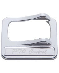 (CARD) CHROME PLASTIC PETERBILT ROCKER SWITCH COVER - "PTO CONTROL" STAINLESS STEEL PLAQUE (CARD) CHROME PLASTIC PETERBILT ROCKER SWITCH COVER - "PTO CONTROL" STAINLESS STEEL PLAQUE