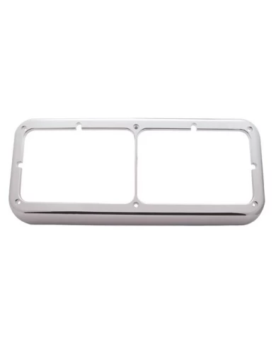 (CARD) CHROME PLASTIC DUAL HEADLIGHT RECTANGULAR BEZEL (CARD) CHROME PLASTIC DUAL HEADLIGHT RECTANGULAR BEZEL