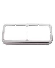 (CARD) CHROME PLASTIC DUAL HEADLIGHT RECTANGULAR BEZEL