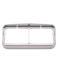 (SKPK) CHROME PLASTIC RECTANGULAR DUAL HEADLIGHT BEZEL W/ VISOR (SKPK) CHROME PLASTIC RECTANGULAR DUAL HEADLIGHT BEZEL W/ VISOR