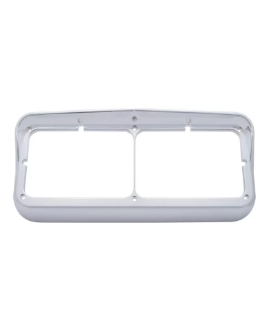 (BULK) CHROME PLASTIC RECTANGULAR DUAL HEADLIGHT BEZEL W/ VISOR (BULK) CHROME PLASTIC RECTANGULAR DUAL HEADLIGHT BEZEL W/ VISOR