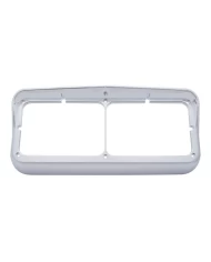 (BULK) CHROME PLASTIC RECTANGULAR DUAL HEADLIGHT BEZEL W/ VISOR (BULK) CHROME PLASTIC RECTANGULAR DUAL HEADLIGHT BEZEL W/ VISOR