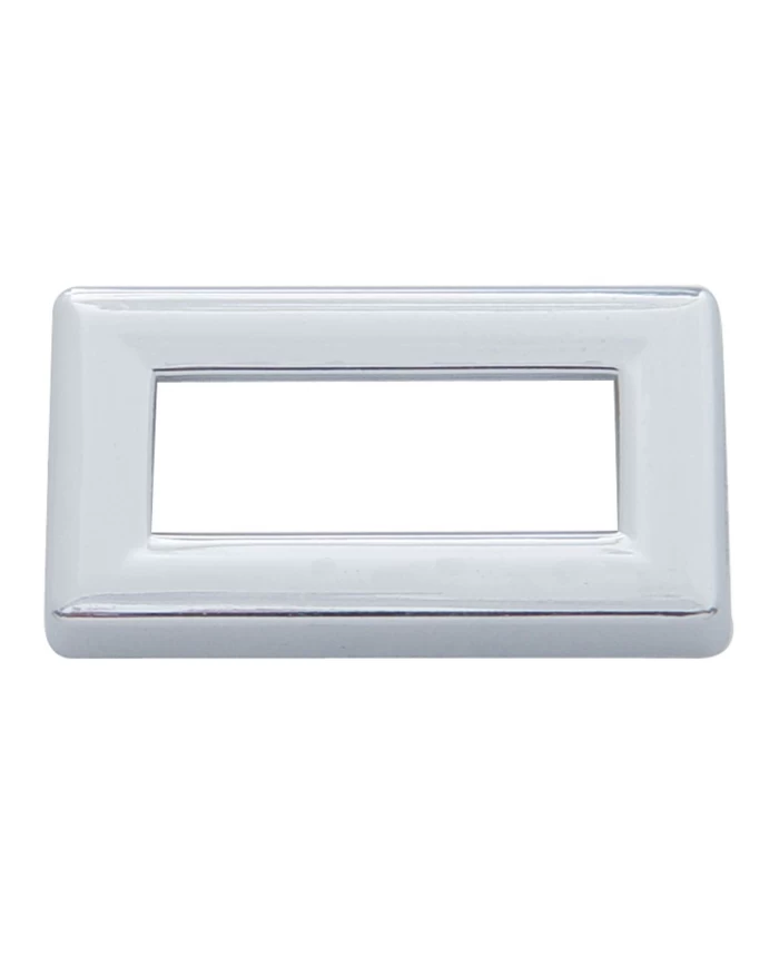 (6/CARD) CHROME PLASTIC EARLY PETERBILT TOGGLE SWITCH LABEL COVER (6/CARD) CHROME PLASTIC EARLY PETERBILT TOGGLE SWITCH LABEL COVER