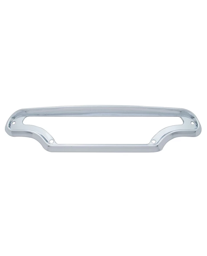 (CARD) CHROME PLASTIC PETERBILT DASH INSTRUMENT PANEL COVER W/ 4 POLISHED S.S. SCREWS