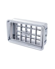 (CARD) CHROME PLASTIC FREIGHTLINER A/C FLD/CLASSIC VENT W/ CROSS GRIDS (CARD) CHROME PLASTIC FREIGHTLINER A/C FLD/CLASSIC VENT W/ CROSS GRIDS