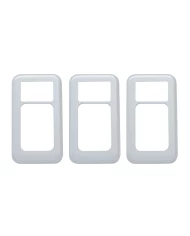 (3/CARD) CHROME PLASTIC INTERNATIONAL SWITCH TRIM (3/CARD) CHROME PLASTIC INTERNATIONAL SWITCH TRIM