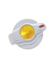 (CARD) CHROME PLASTIC 2006+ PETERBILT SIGNATURE A/C CONTROL KNOB W/ DIAMOND - AMBER (CARD) CHROME PLASTIC 2006+ PETERBILT SIGNATURE A/C CONTROL KNOB W/ DIAMOND - AMBER