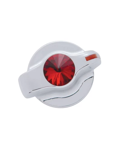 (CARD) CHROME PLASTIC 2006+ PETERBILT SIGNATURE A/C CONTROL KNOB W/ DIAMOND - RED (CARD) CHROME PLASTIC 2006+ PETERBILT SIGNATURE A/C CONTROL KNOB W/ DIAMOND - RED