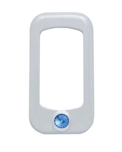 (3/CARD) CHROME PLASTIC ROCKER SWITCH TRIM W/ DIAMOND - BLUE (3/CARD) CHROME PLASTIC ROCKER SWITCH TRIM W/ DIAMOND - BLUE