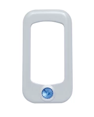 (3/CARD) CHROME PLASTIC ROCKER SWITCH TRIM W/ DIAMOND - BLUE