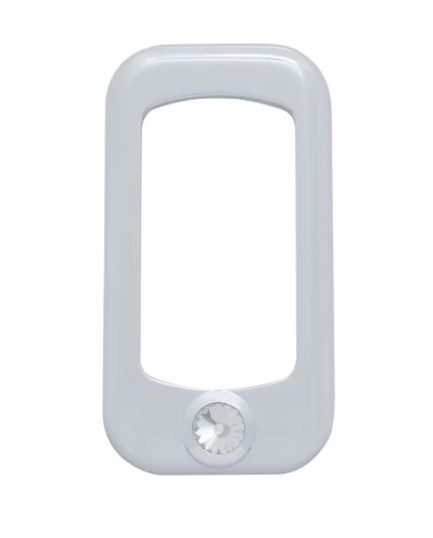 (3/CARD) CHROME PLASTIC ROCKER SWITCH TRIM W/ DIAMOND - CLEAR (3/CARD) CHROME PLASTIC ROCKER SWITCH TRIM W/ DIAMOND - CLEAR