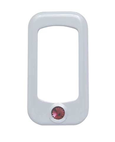 (3/CARD) CHROME PLASTIC ROCKER SWITCH TRIM W/ DIAMOND - PURPLE (3/CARD) CHROME PLASTIC ROCKER SWITCH TRIM W/ DIAMOND - PURPLE