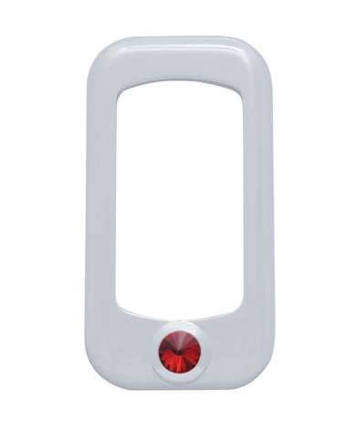 (3/CARD) CHROME PLASTIC ROCKER SWITCH TRIM W/ DIAMOND - RED (3/CARD) CHROME PLASTIC ROCKER SWITCH TRIM W/ DIAMOND - RED