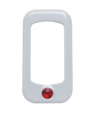 (3/CARD) CHROME PLASTIC ROCKER SWITCH TRIM W/ DIAMOND - RED
