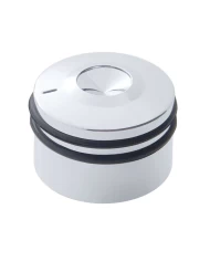 (CARD) CHROME PLASTIC PETERBILT DELUXE A/C CONTROL KNOB - INDENTED W/ BLACK, BLUE, RED RUBBER (CARD) CHROME PLASTIC PETERBILT DELUXE A/C CONTROL KNOB - INDENTED W/ BLACK, BLUE, RED RUBBER