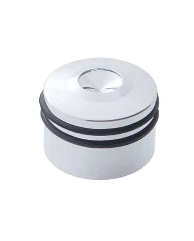 (BULK) CHROME PLASTIC PETERBILT DELUXE A/C CONTROL KNOB - INDENTED W/ BLACK, BLUE, RED RUBBER (BULK) CHROME PLASTIC PETERBILT DELUXE A/C CONTROL KNOB - INDENTED W/ BLACK, BLUE, RED RUBBER