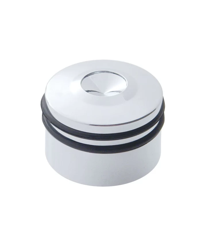 (BULK) CHROME PLASTIC PETERBILT DELUXE A/C CONTROL KNOB - INDENTED W/ BLACK, BLUE, RED RUBBER (BULK) CHROME PLASTIC PETERBILT DELUXE A/C CONTROL KNOB - INDENTED W/ BLACK, BLUE, RED RUBBER