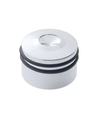 (BULK) CHROME PLASTIC PETERBILT DELUXE A/C CONTROL KNOB - INDENTED W/ BLACK, BLUE, RED RUBBER (BULK) CHROME PLASTIC PETERBILT DELUXE A/C CONTROL KNOB - INDENTED W/ BLACK, BLUE, RED RUBBER
