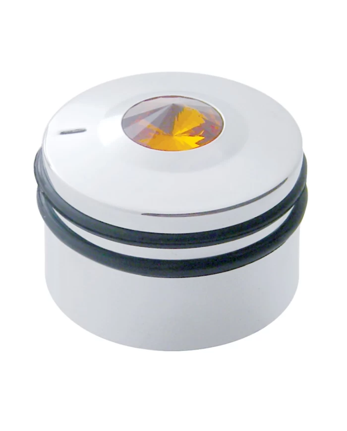 (CARD) CHROME PLASTIC PETERBILT DELUXE A/C CONTROL KNOB - AMBER DIAMOND W/ BLACK, BLUE, RED RUBBER (CARD) CHROME PLASTIC PETERBILT DELUXE A/C CONTROL KNOB - AMBER DIAMOND W/ BLACK, BLUE, RED RUBBER