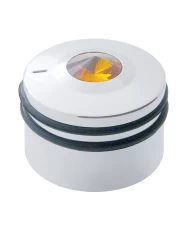 (CARD) CHROME PLASTIC PETERBILT DELUXE A/C CONTROL KNOB - AMBER DIAMOND W/ BLACK, BLUE, RED RUBBER (CARD) CHROME PLASTIC PETERBILT DELUXE A/C CONTROL KNOB - AMBER DIAMOND W/ BLACK, BLUE, RED RUBBER