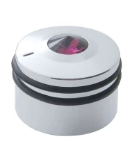 (CARD) CHROME PLASTIC PETERBILT DELUXE A/C CONTROL KNOB - PURPLE DIAMOND W/ BLACK, BLUE, RED RUBBER (CARD) CHROME PLASTIC PETERBILT DELUXE A/C CONTROL KNOB - PURPLE DIAMOND W/ BLACK, BLUE, RED RUBBER