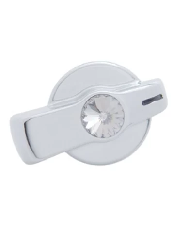 (CARD) CHROME PLASTIC "SIGNATURE" FREIGHTLINER A/C KNOB W/ DIAMOND - CLEAR (CARD) CHROME PLASTIC "SIGNATURE" FREIGHTLINER A/C KNOB W/ DIAMOND - CLEAR