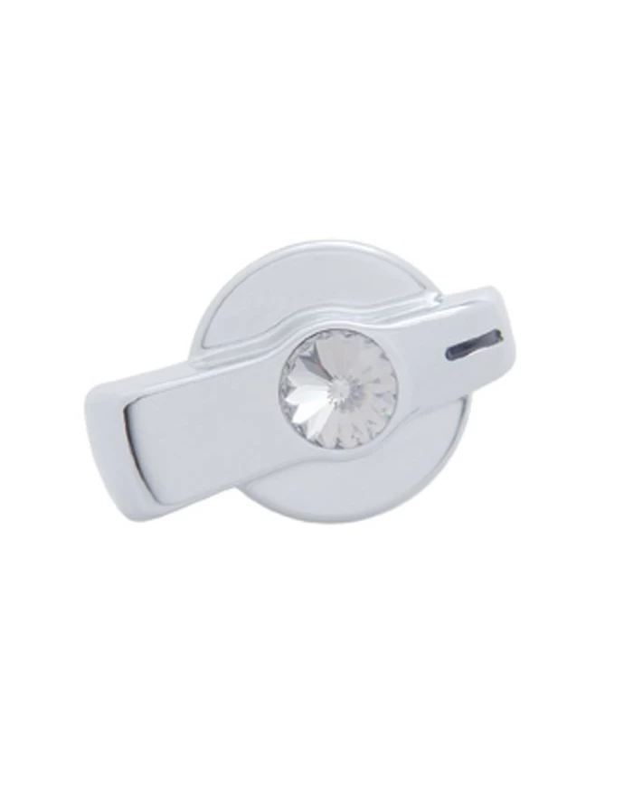(CARD) CHROME PLASTIC "SIGNATURE" FREIGHTLINER A/C KNOB W/ DIAMOND - CLEAR (CARD) CHROME PLASTIC "SIGNATURE" FREIGHTLINER A/C KNOB W/ DIAMOND - CLEAR