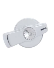 (CARD) CHROME PLASTIC "SIGNATURE" FREIGHTLINER A/C KNOB W/ DIAMOND - CLEAR (CARD) CHROME PLASTIC "SIGNATURE" FREIGHTLINER A/C KNOB W/ DIAMOND - CLEAR