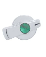 (CARD) CHROME PLASTIC "SIGNATURE" FREIGHTLINER A/C KNOB W/ DIAMOND - GREEN (CARD) CHROME PLASTIC "SIGNATURE" FREIGHTLINER A/C KNOB W/ DIAMOND - GREEN