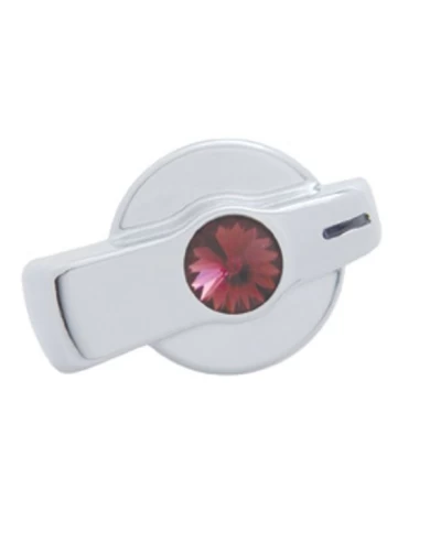 (CARD) CHROME PLASTIC "SIGNATURE" FREIGHTLINER A/C KNOB W/ DIAMOND - PURPLE (CARD) CHROME PLASTIC "SIGNATURE" FREIGHTLINER A/C KNOB W/ DIAMOND - PURPLE