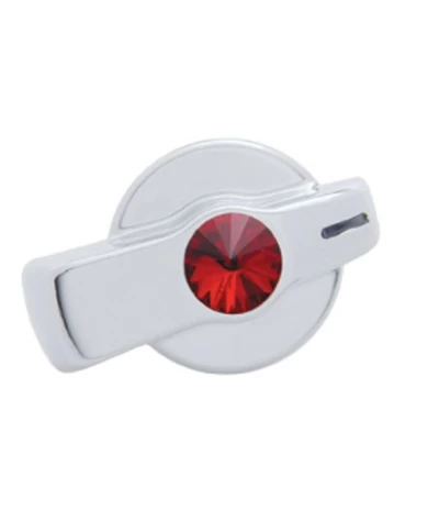 (CARD) CHROME PLASTIC "SIGNATURE" FREIGHTLINER A/C KNOB W/ DIAMOND - RED (CARD) CHROME PLASTIC "SIGNATURE" FREIGHTLINER A/C KNOB W/ DIAMOND - RED