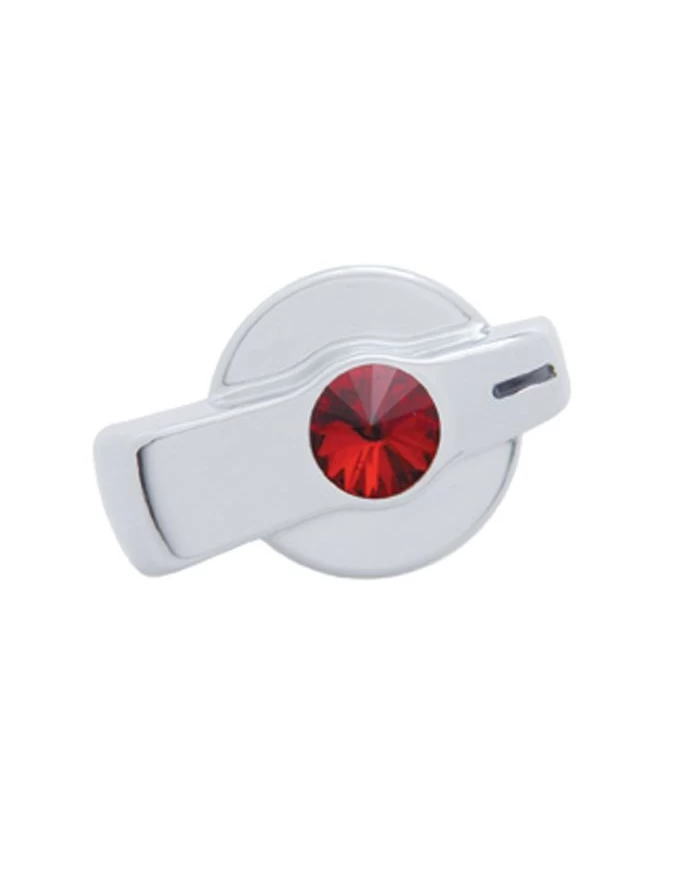 (CARD) CHROME PLASTIC "SIGNATURE" FREIGHTLINER A/C KNOB W/ DIAMOND - RED (CARD) CHROME PLASTIC "SIGNATURE" FREIGHTLINER A/C KNOB W/ DIAMOND - RED