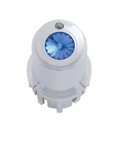 (CARD) CHROME PLASTIC 2006+ KENWORTH CENTER A/C CONTROL KNOB W/ DIAMOND - BLUE (CARD) CHROME PLASTIC 2006+ KENWORTH CENTER A/C CONTROL KNOB W/ DIAMOND - BLUE