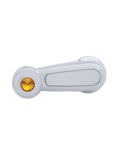 (CARD) CHROME PLASTIC 2006+ PETERBILT WINDOW CRANK W/ DIAMOND - AMBER (CARD) CHROME PLASTIC 2006+ PETERBILT WINDOW CRANK W/ DIAMOND - AMBER