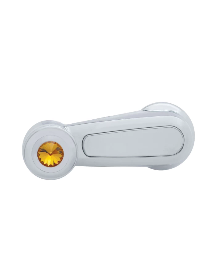 (CARD) CHROME PLASTIC 2006+ PETERBILT WINDOW CRANK W/ DIAMOND - AMBER (CARD) CHROME PLASTIC 2006+ PETERBILT WINDOW CRANK W/ DIAMOND - AMBER