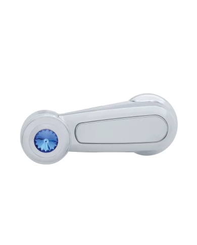 (CARD) CHROME PLASTIC 2006+ PETERBILT WINDOW CRANK W/ DIAMOND - BLUE (CARD) CHROME PLASTIC 2006+ PETERBILT WINDOW CRANK W/ DIAMOND - BLUE
