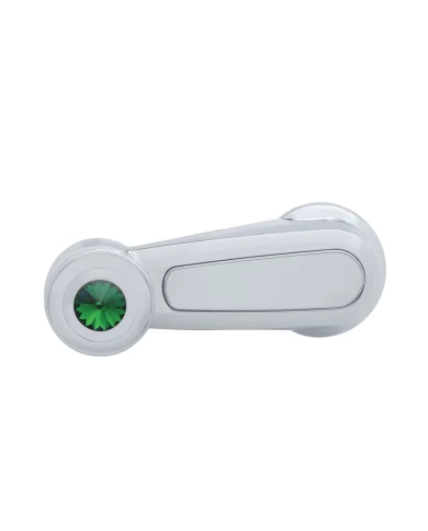 (CARD) CHROME PLASTIC 2006+ PETERBILT WINDOW CRANK W/ DIAMOND - GREEN (CARD) CHROME PLASTIC 2006+ PETERBILT WINDOW CRANK W/ DIAMOND - GREEN