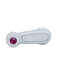 (CARD) CHROME PLASTIC 2006+ PETERBILT WINDOW CRANK W/ DIAMOND - PURPLE (CARD) CHROME PLASTIC 2006+ PETERBILT WINDOW CRANK W/ DIAMOND - PURPLE