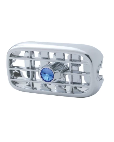 (CARD) CHROME PLASTIC 2006+ PETERBILT A/C VENT W/ DIAMOND - BLUE (CARD) CHROME PLASTIC 2006+ PETERBILT A/C VENT W/ DIAMOND - BLUE