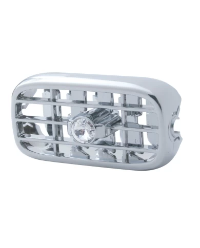 (CARD) CHROME PLASTIC 2006+ PETERBILT A/C VENT W/ DIAMOND - CLEAR (CARD) CHROME PLASTIC 2006+ PETERBILT A/C VENT W/ DIAMOND - CLEAR