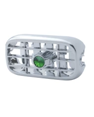 (CARD) CHROME PLASTIC 2006+ PETERBILT A/C VENT W/ DIAMOND - GREEN (CARD) CHROME PLASTIC 2006+ PETERBILT A/C VENT W/ DIAMOND - GREEN