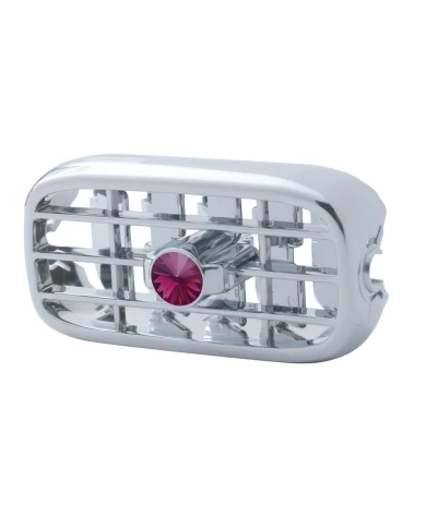 (CARD) CHROME PLASTIC 2006+ PETERBILT A/C VENT W/ DIAMOND - PURPLE (CARD) CHROME PLASTIC 2006+ PETERBILT A/C VENT W/ DIAMOND - PURPLE
