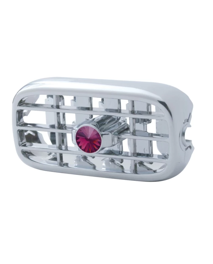 (CARD) CHROME PLASTIC 2006+ PETERBILT A/C VENT W/ DIAMOND - PURPLE (CARD) CHROME PLASTIC 2006+ PETERBILT A/C VENT W/ DIAMOND - PURPLE